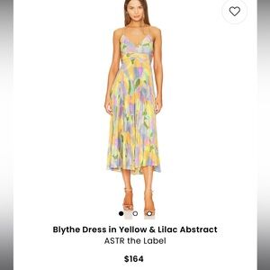 ASTR the Label Blythe Dress in Yellow & Lilac Abstract